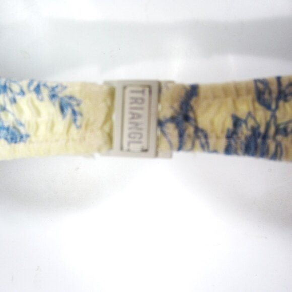 Triangl NEW Size S Inesa Bikini Indigo Cream Top Bottom Yellow Blue Floral - Picture 7 of 13